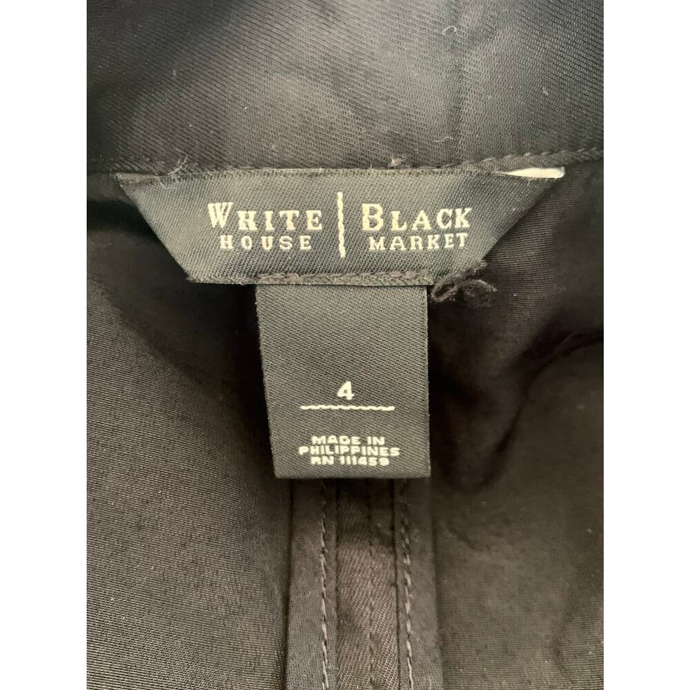 WHBM Black Ruffle Lapel Short Sleeve Blazer Size 4 - Picture 6 of 7